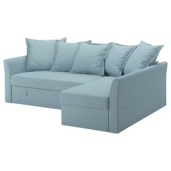 HOLMSUND bazalı yataklı köşe kanepe, orrsta açık mavi