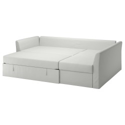 HOLMSUND bazalı yataklı köşe kanepe, orrsta açık beyaz-gri