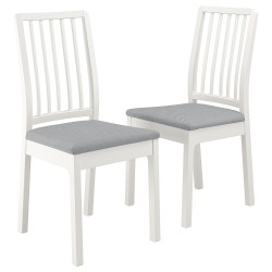 EKEDALEN yemek sandalyesi seti, beyaz-orrsta açık gri