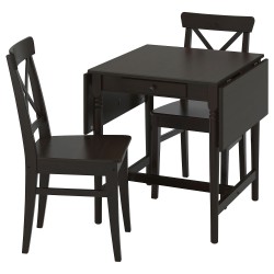 INGATORP/INGOLF mutfak masası takımı, siyah