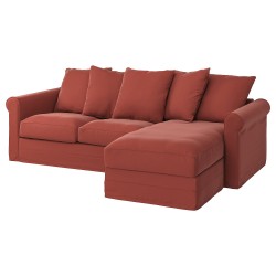 GRÖNLID 2'li kanepe ve uzanma koltuğu, ljungen açık kırmızı