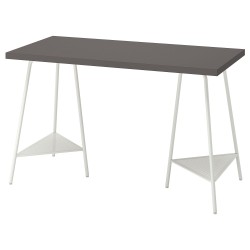 LAGKAPTEN/TILLSLAG çalışma masası, koyu gri-beyaz