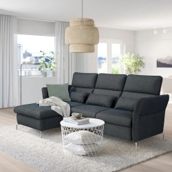 FAMMARP 3'lü kanepe ve uzanma koltuğu, tallmyra siyah-gri