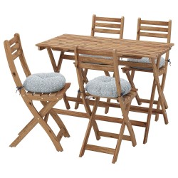 ASKHOLMEN katlanabilir masa ve sandalye seti, kahverengi