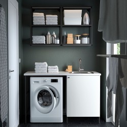 ENHET çamaşır odası ve mutfak için dolap kombinasyonu, beyaz-antrasit