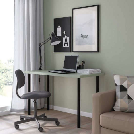 LAGKAPTEN/ADILS çalışma masası, açık yeşil-siyah