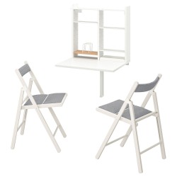 NORBERG/TERJE mutfak masası takımı, beyaz-knisa açık gri