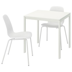 MELLTORP/LIDAS mutfak masası takımı, beyaz