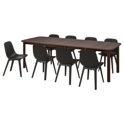 STRANDTORP/ODGER yemek masası takımı, kahverengi-antrasit