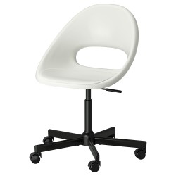 LOBERGET/MALSKAR çalışma sandalyesi, beyaz-siyah