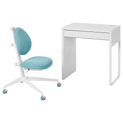 MICKE/DAGNAR çocuk çalışma masası ve sandalyesi, beyaz-turkuaz