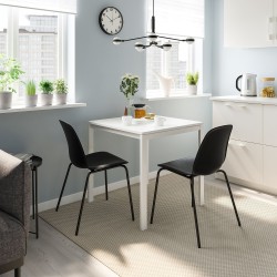 MELLTORP/LIDAS mutfak masası takımı, beyaz-siyah