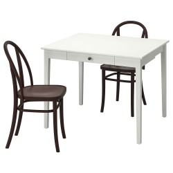 IDANAS/SKOGSBO mutfak masası takımı, beyaz-koyu kahve