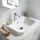 ANGSJÖN/TOLKEN/BACKSJÖN lavabo dolabı kombinasyonu, parlak cila beyaz-beyaz mermer görünüm
