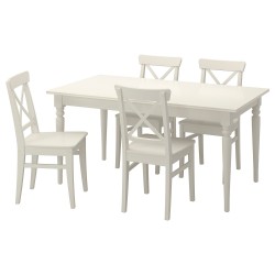 INGATORP yemek masası takımı, beyaz