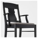INGATORP kolçaklı ahşap sandalye, siyah-nolhaga gri-bej