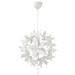 RAMSELE sarkıt lamba, beyaz-çiçek desenli