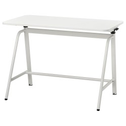 GLADHÖJDEN yüksekliği ayarlanabilen çalışma masası, beyaz