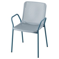 TORPARÖ kolçaklı sandalye, açık gri-mavi