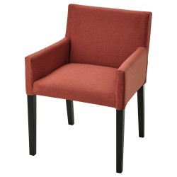 MARENAS kolçaklı sandalye kılıfı, Gunnared kırmızı-kahverengi