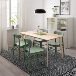 LISABO/RÖNNINGE mutfak masası takımı, huş-yeşil