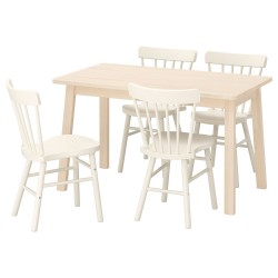 NORRAKER/NORRARYD mutfak masası takımı, huş-beyaz
