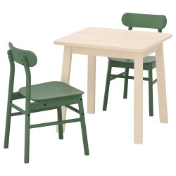 NORRAKER/RÖNNINGE mutfak masası takımı, huş-yeşil