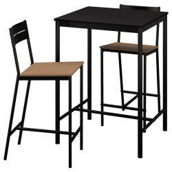 SANDSBERG/SANDSBERG bar masası ve tabure seti, siyah