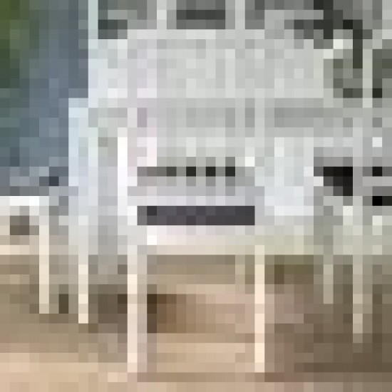 EKEDALEN döşemeli ahşap sandalye, beyaz-hakebo koyu gri