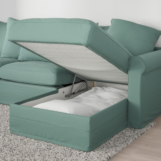 GRÖNLID 2'li yataklı kanepe ve uzanma koltuğu, ljungen açık yeşil