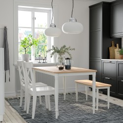 DANDERYD/INGOLF mutfak masası takımı, beyaz-meşe kaplama