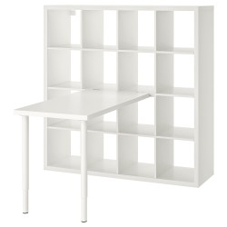 KALLAX/LINNMON kitaplıklı çalışma masası, beyaz