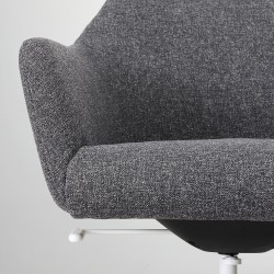 TOSSBERG/LANGFJALL çalışma sandalyesi, gunnared koyu gri-beyaz
