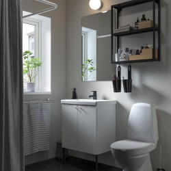 ENHET/TVALLEN banyo mobilyası seti, antrasit-beyaz