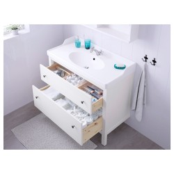 HEMNES/RATTVIKEN lavabo dolabı kombinasyonu, beyaz