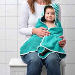 RÖRANDE bebek banyo havlusu, çizgili-yeşil