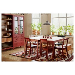 PINNTORP mutfak masası, açık antika vernik-kırmızı