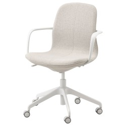 LANGFJALL çalışma sandalyesi, gunnared bej-beyaz