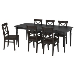 INGATORP/INGOLF yemek masası takımı, siyah