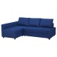 FRIHETEN bazalı yataklı köşe kanepe, skiftebo mavi