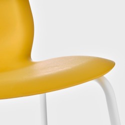 LEIFARNE plastik sandalye, beyaz-koyu sarı
