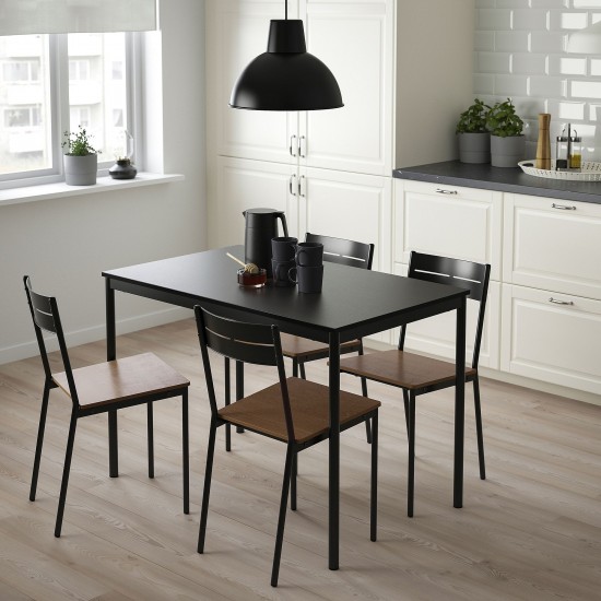 SANDSBERG mutfak masası takımı, siyah