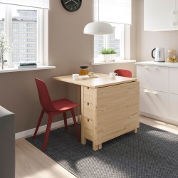 NORDEN/ODGER mutfak masası takımı, huş-kırmızı