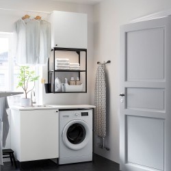 ENHET çamaşır odası ve banyo için dolap kombinasyonu, beyaz-antrasit