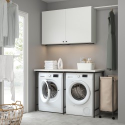 ENHET çamaşır odası ve banyo için raf kombinasyonu, antrasit-beyaz