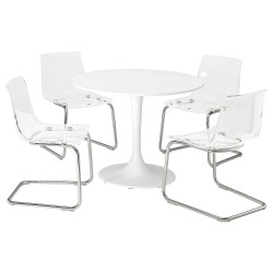DOCKSTA/TOBIAS mutfak masası takımı, beyaz