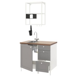 ENHET çamaşır odası ve mutfak için dolap kombinasyonu, beyaz-gri