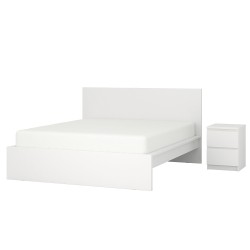 MALM/LINDBADEN yatak odası takımı, beyaz