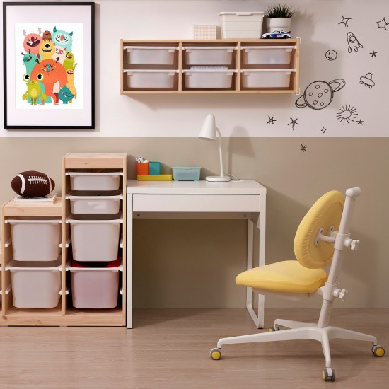 MICKE/DAGNAR çocuk çalışma masası ve sandalyesi, beyaz-sarı