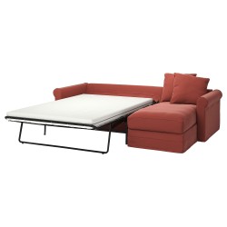 GRÖNLID 3'lü yataklı kanepe, ljungen açık kırmızı